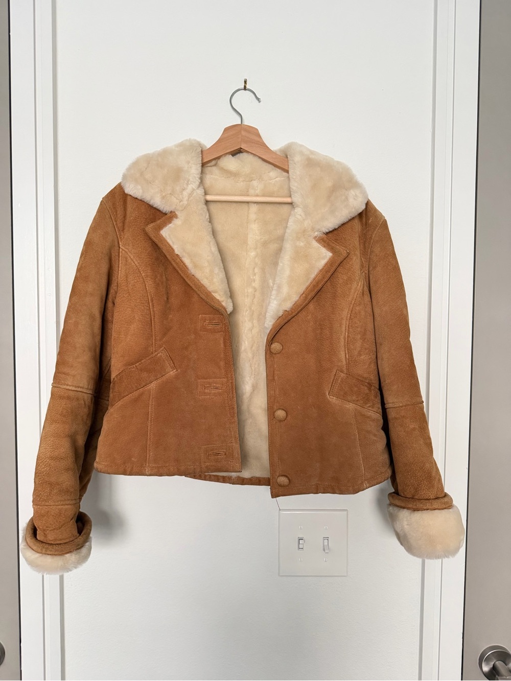 VINTAGE • gallery suede fur lined jacket